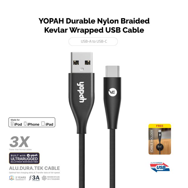Yopah kevlar USB A to USB C Cable