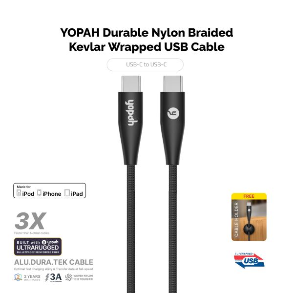 Yopah kevlar USB C to USB C cable